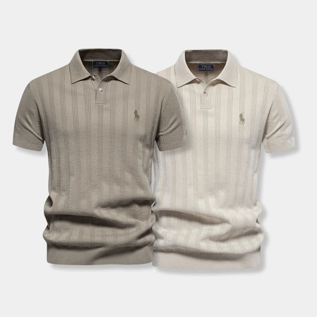 Tricou polo tricotat structurat – Gama Profesională R&L (set de 2)