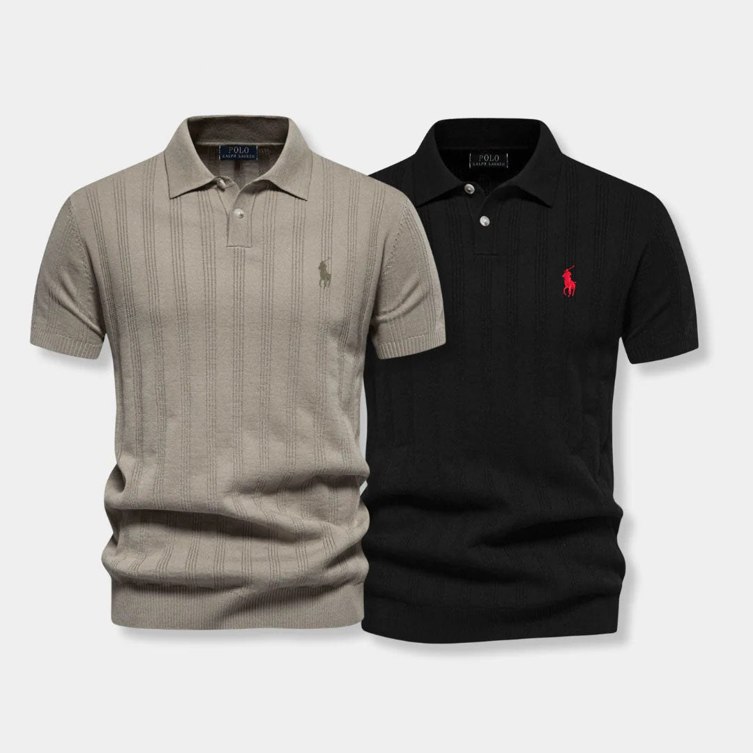 Tricou polo tricotat structurat – Gama Profesională R&L (set de 2)