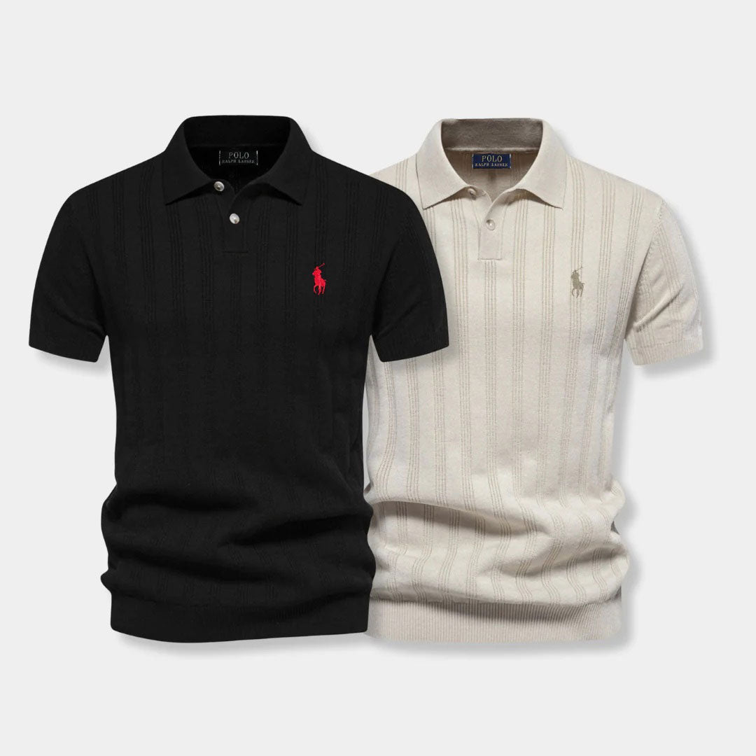 Tricou polo tricotat structurat – Gama Profesională R&L (set de 2)