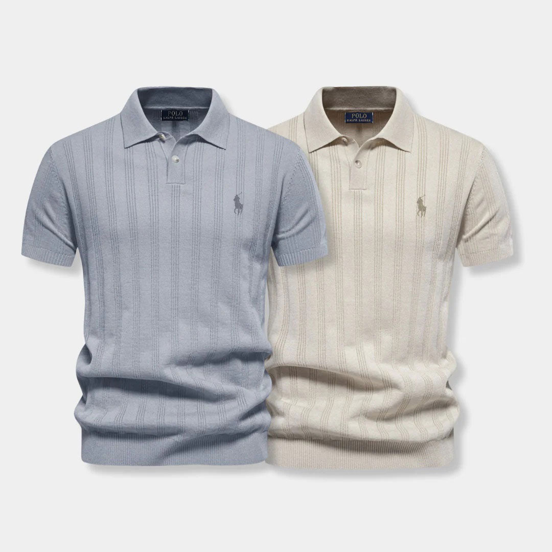Tricou polo tricotat structurat – Gama Profesională R&L (set de 2)