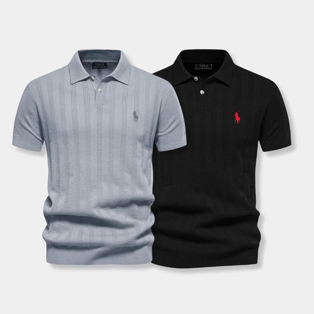 Tricou polo tricotat structurat – Gama Profesională R&L (set de 2)