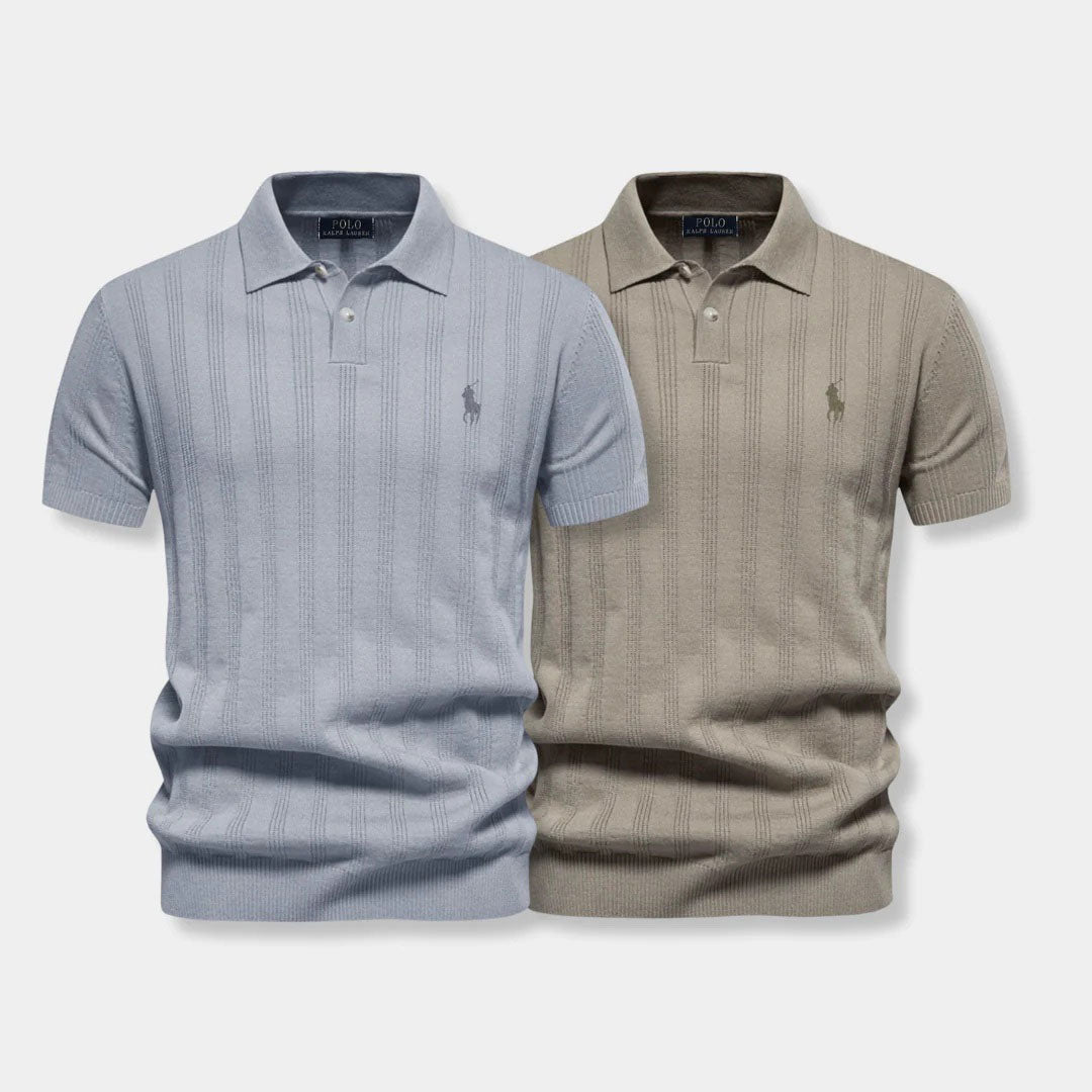Tricou polo tricotat structurat – Gama Profesională R&L (set de 2)