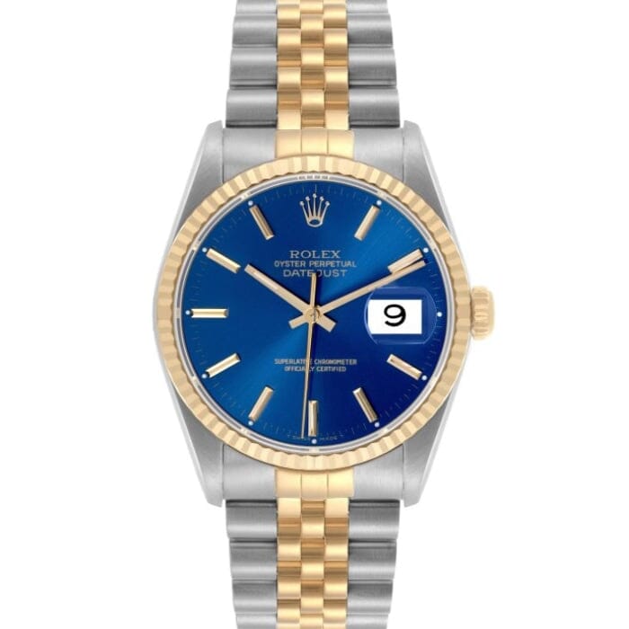 Datejust 16233 - Gold & Steel with Blue Dial, 36 mm